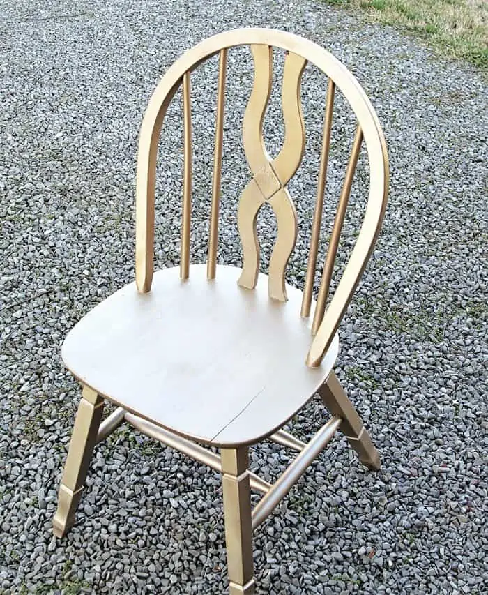 how to spray paint a dining room chair metallic gold