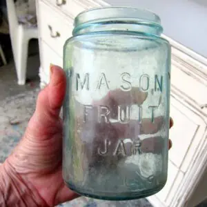Small Blue Antique Mason Jar