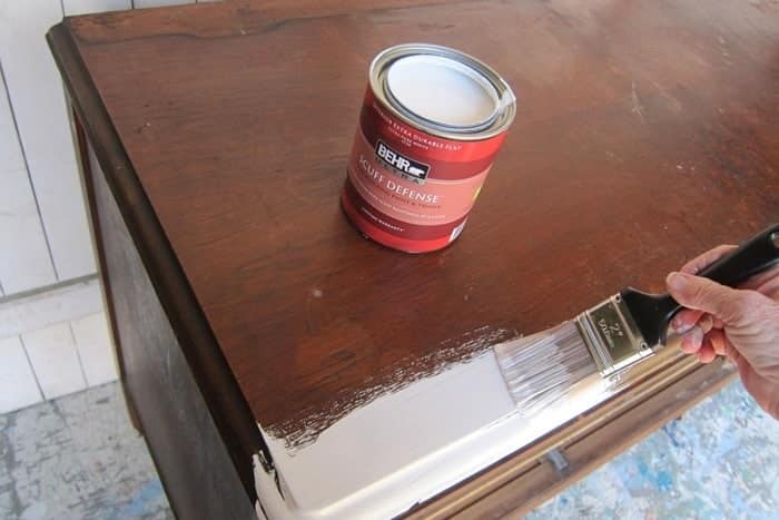 painting furniture white with Behr Scuff Resistant Paint