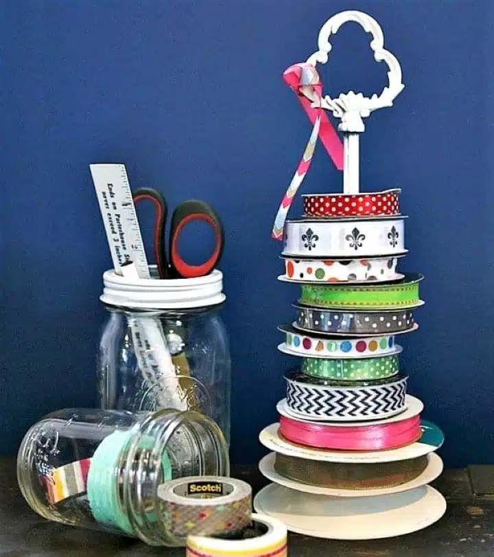 spray paint a silver plate organizer