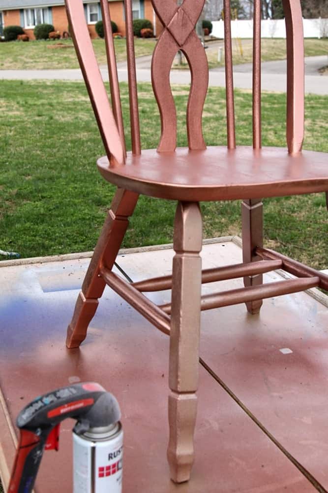 spray painted wood chair