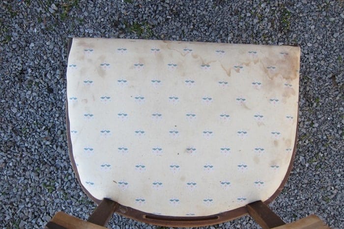 stained fabric seat