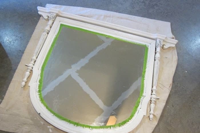 use Frogtape painters tape to prevent painting mirror