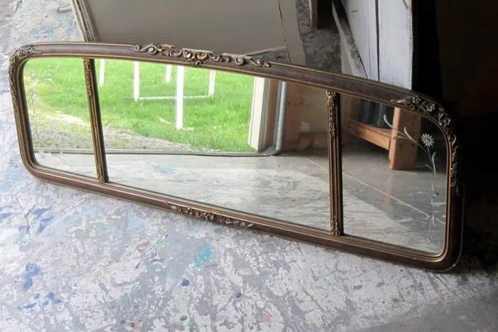 vintage mirror bought at auction