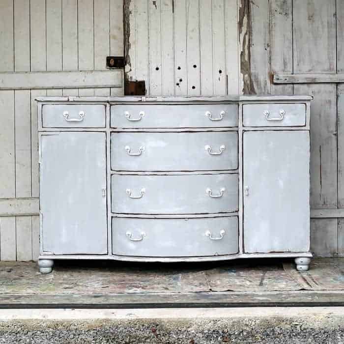 weathered gray paint finish for Furniture Buffet