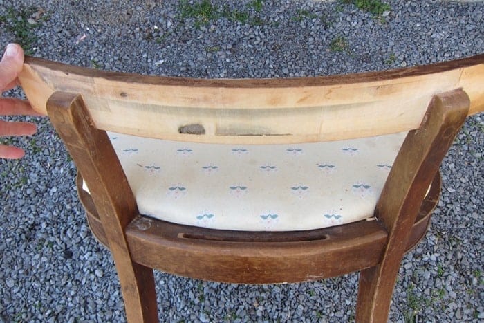 wood furniture with missing veneer