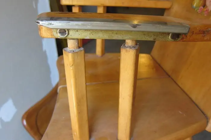 wood high chair repurpose