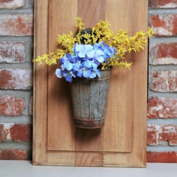 Repurposed Cabinet Door Flower Display Idea