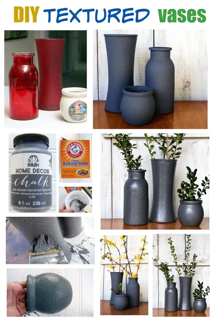 diy rustic textured vases