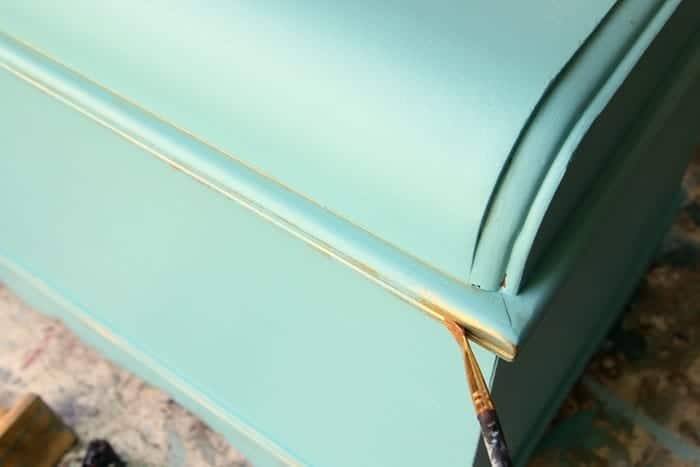 painting a cedar chest with metallic paint