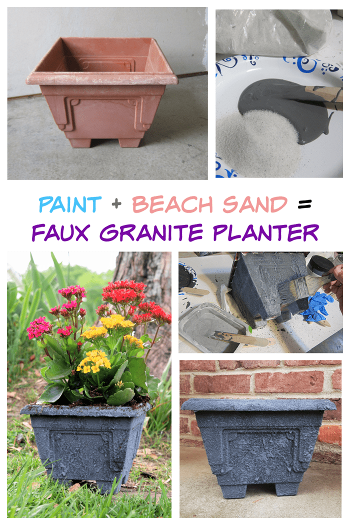 How to make plastic look like granite using paint and sand