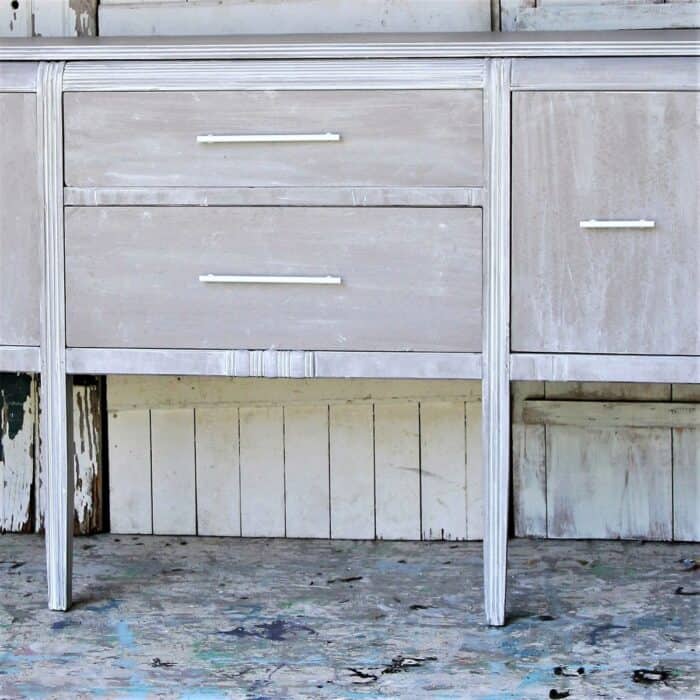 whitewash painted furniture using white paint mixed with water