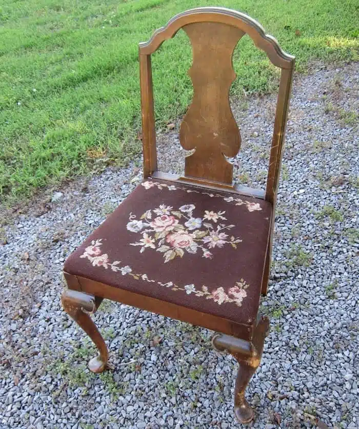 vintage chair is getting a paint makeover