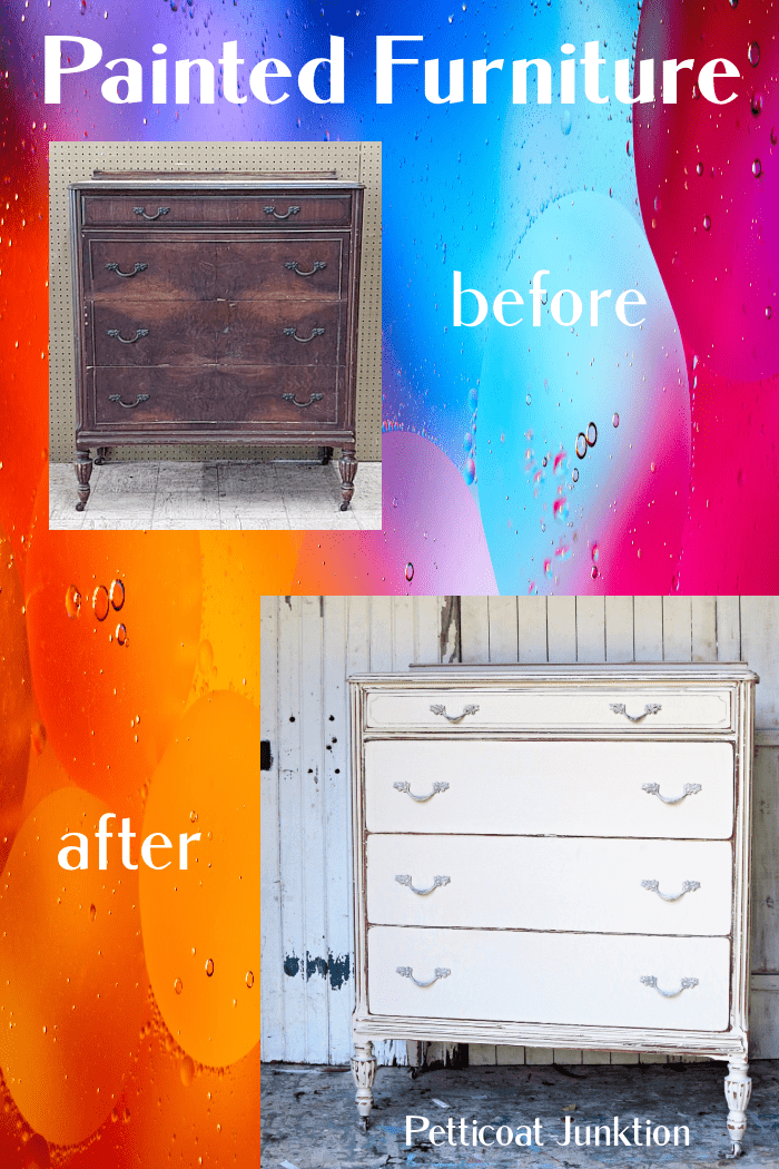 before and after painted furniture chest of drawers or dresser