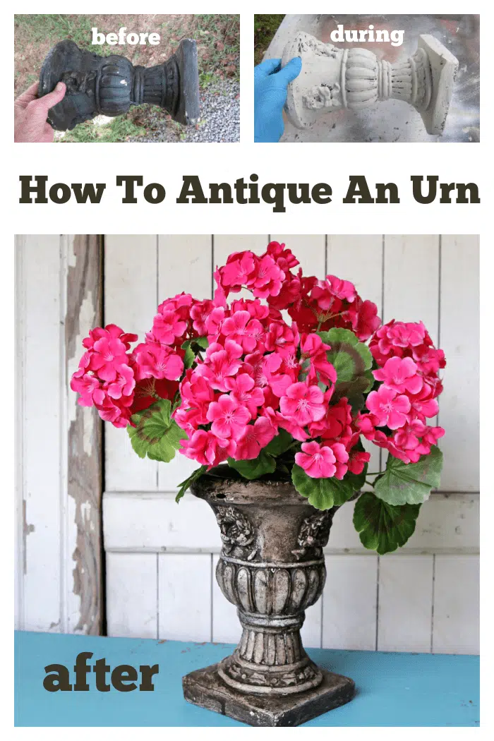 how to antique an urn and make it look old using paint