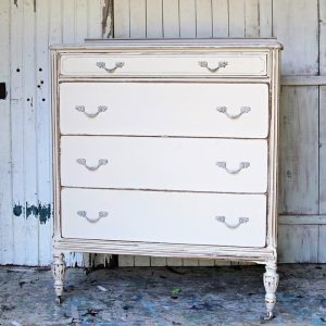 How to make latex painted furniture look old and worn.