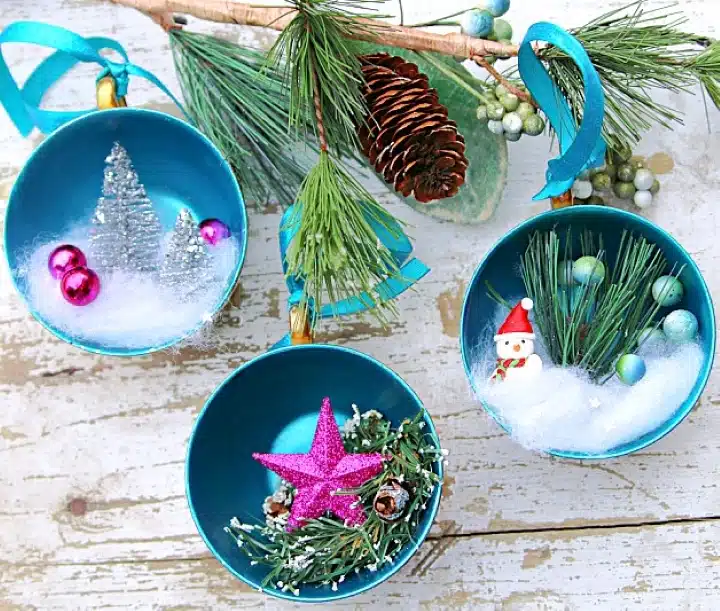 how to make fun teacup Christmas ornaments