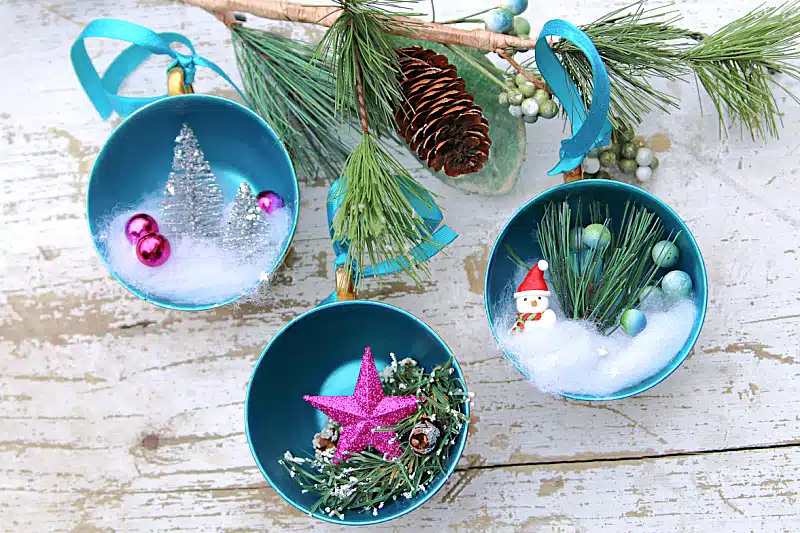 how to make teacup Christmas ornaments