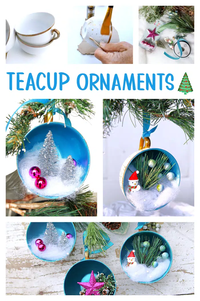 teacup Christmas ornaments