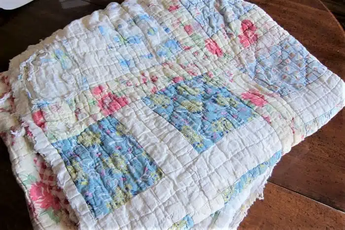 old quilt to repurpose