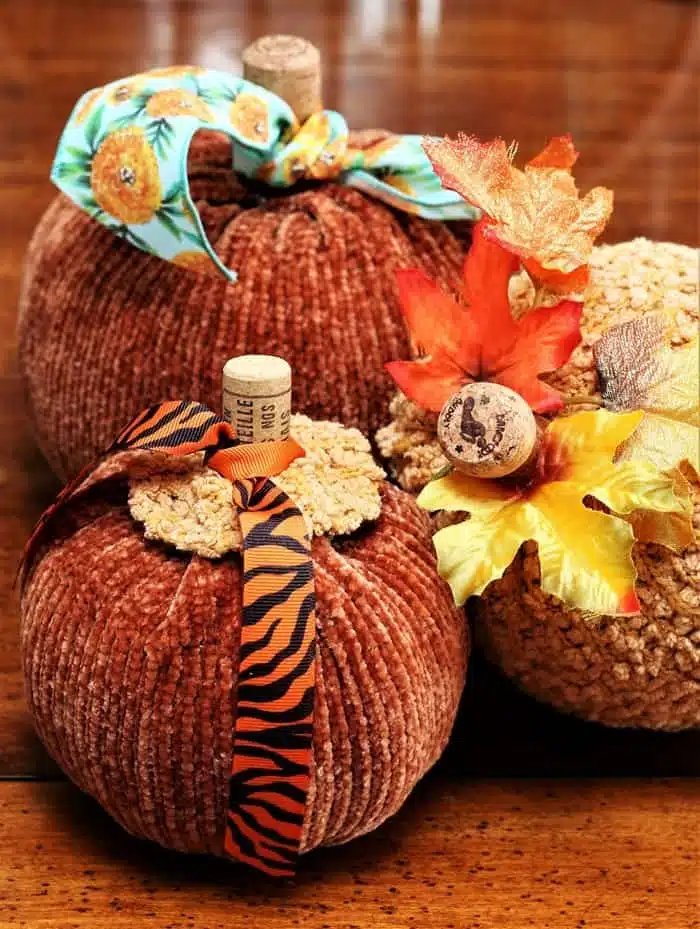 How to Cover Pumpkins with Fabric + Decorating Tips - CATHIE