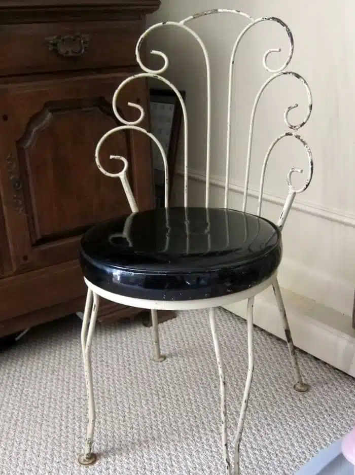 iron vanity chair for boho chic makeover