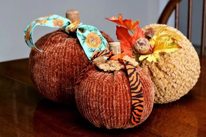 How to Cover Pumpkins with Fabric + Decorating Tips - CATHIE