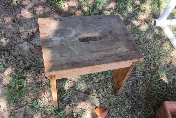 old wood stool needs painting