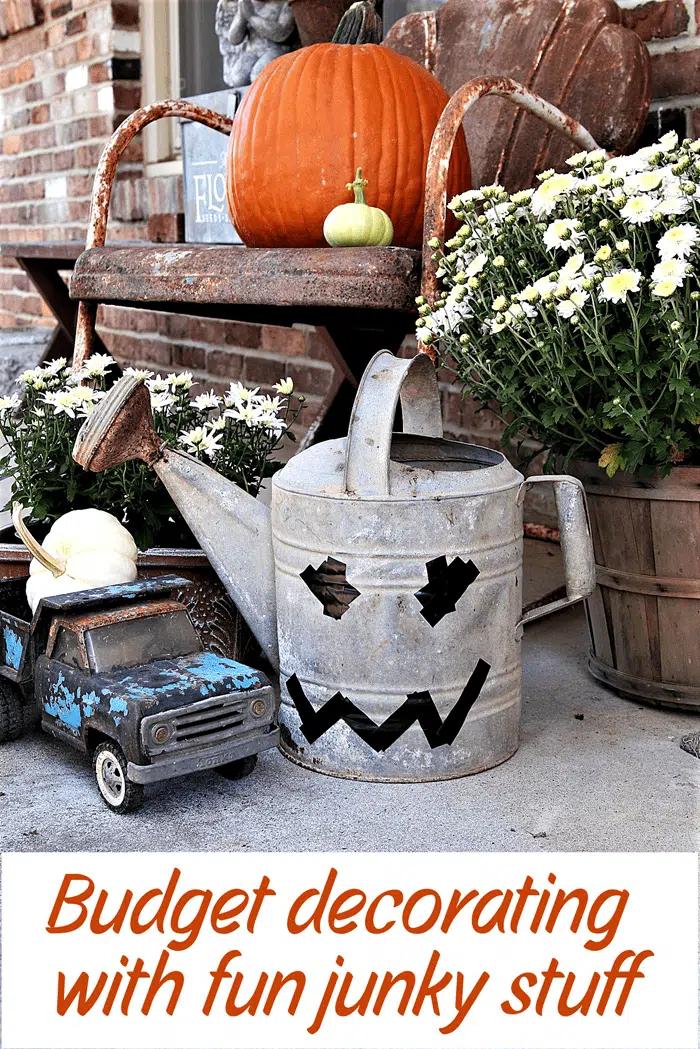 Decorating the porch with inexpensive fun junky stuff