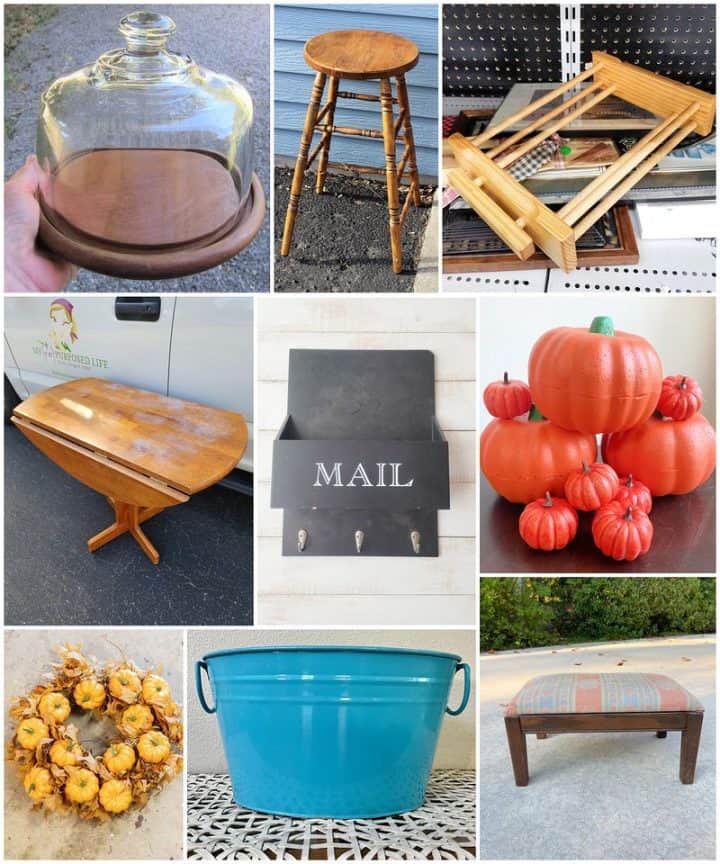 Thrift store decor team before makeovers collage October 2022 Thrift store decor team before makeovers collage October 2022