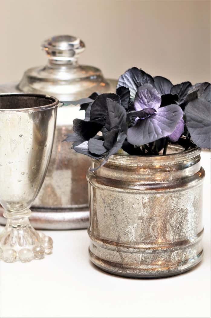 how to make faux mercury glass with gold and silver spray paints