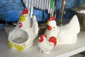 vintage ceramic roosters