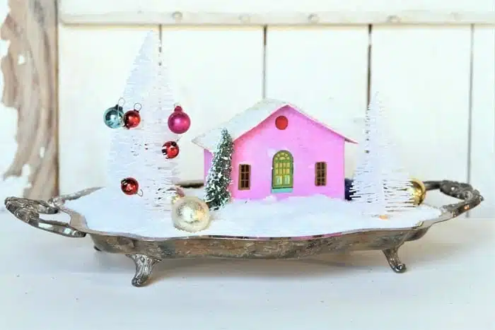 Putz house snow scene diy display (2)