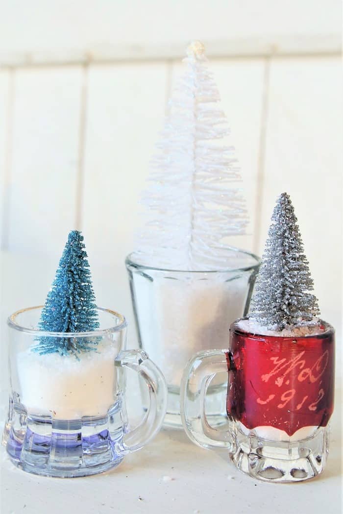 make a Christmas display using shot glasses and Epsom Salt for snow (3)