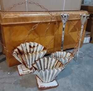 Junk shopping finds, Vintage Metal Funeral Flower Baskets