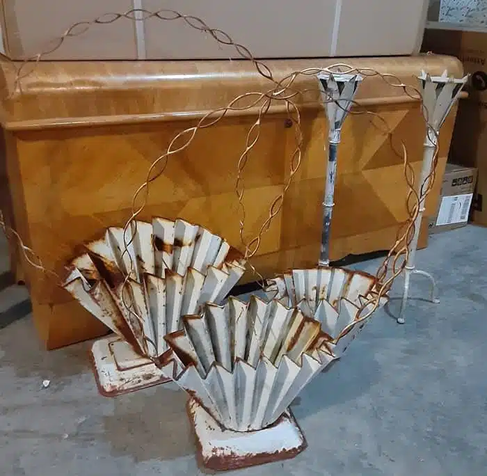 Junk shopping finds, Vintage Metal Funeral Flower Baskets