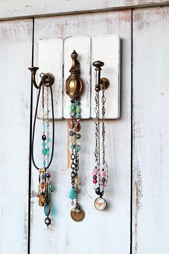 Hanging Necklace Organizer Upcycled Project