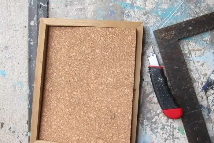 cutting cork board to fit a frame