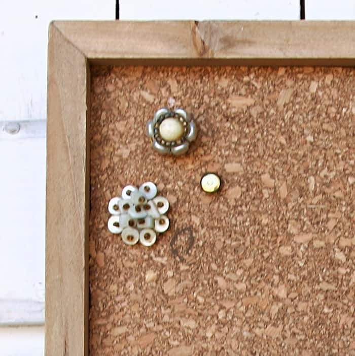 make cork board pins using old jewelry and tacks