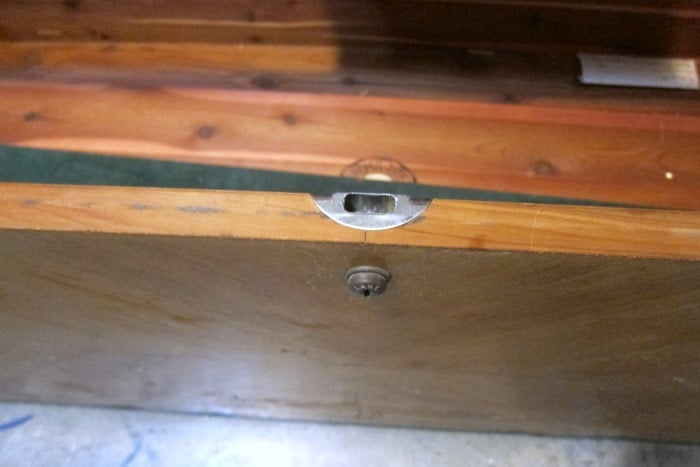 remove the lock from an old cedar chest for safety reasons