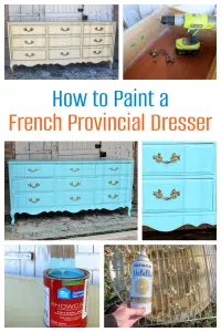 How To Paint A French Provincial Dresser and give it a modern look.