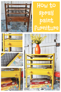 Spray paint furniture makeover
