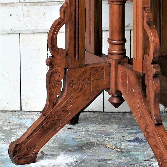 beautiful Eastlake table details cleaned and refreshed (2)