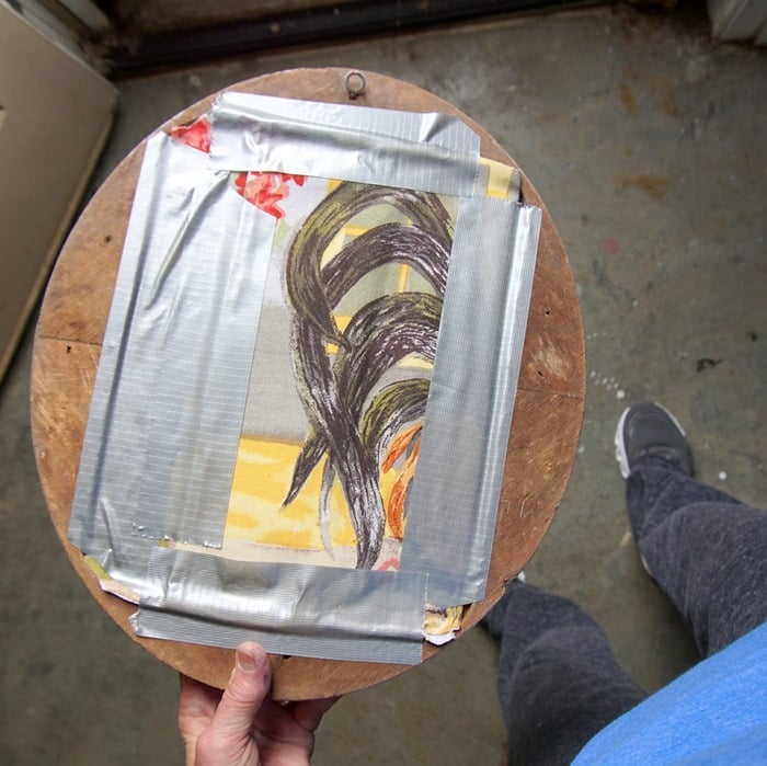 frame a rooster and chicken placemat