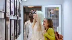 Woman looking at arts