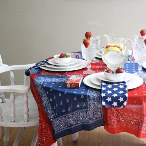 no sew patriotic tablecloth