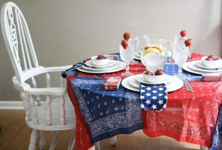 no sew patriotic tablecloth