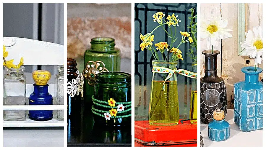 how to decorate glass jars and bottles