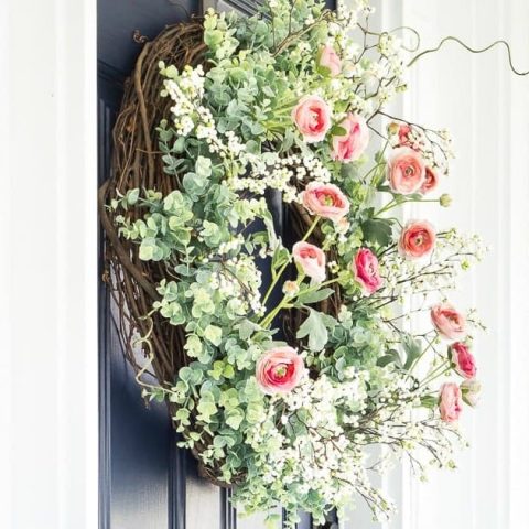 Spring floral wreath