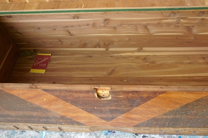 lock removed from cedar chest